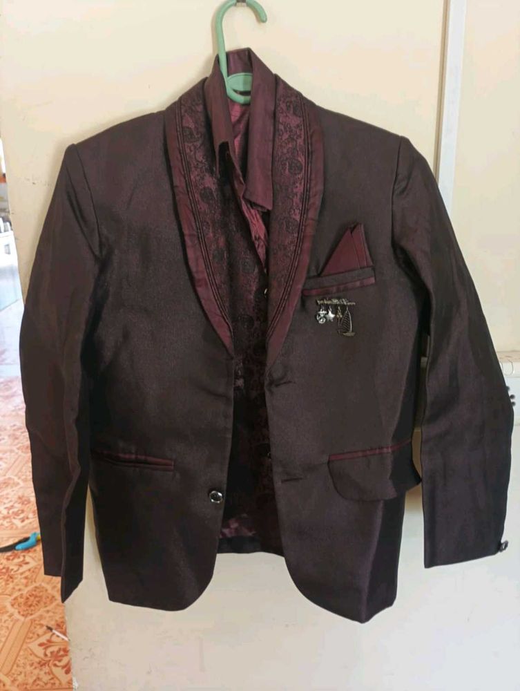 Burgundy Suit &amp; Shirt Set