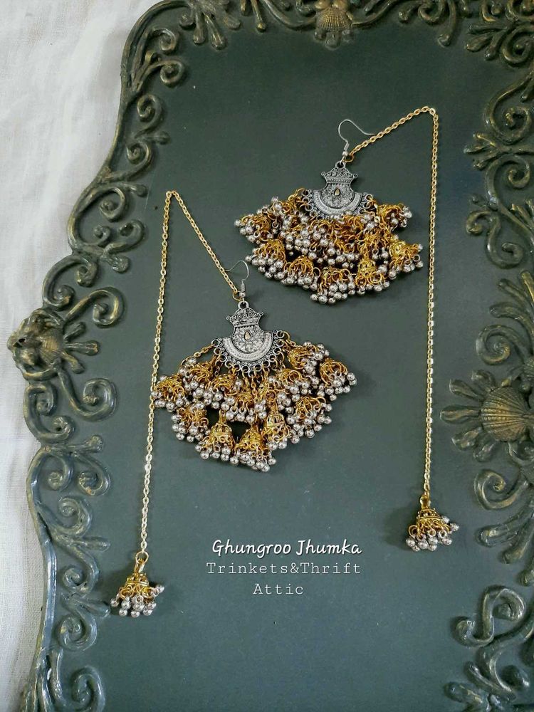 Layered Ghungroo Dual Tone Kashmiri style Jhumka