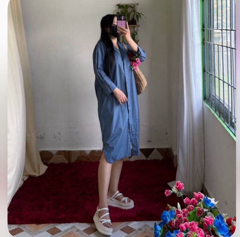 Blue Shirt Dress