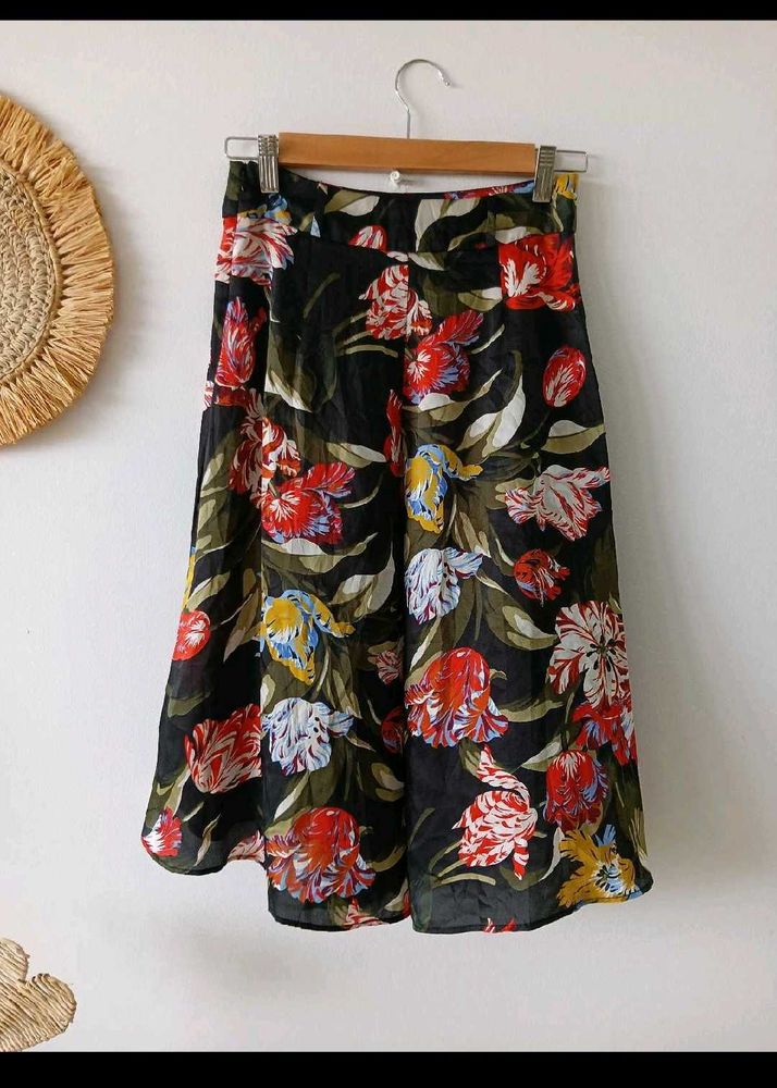 Zara Floral Print Skirt
