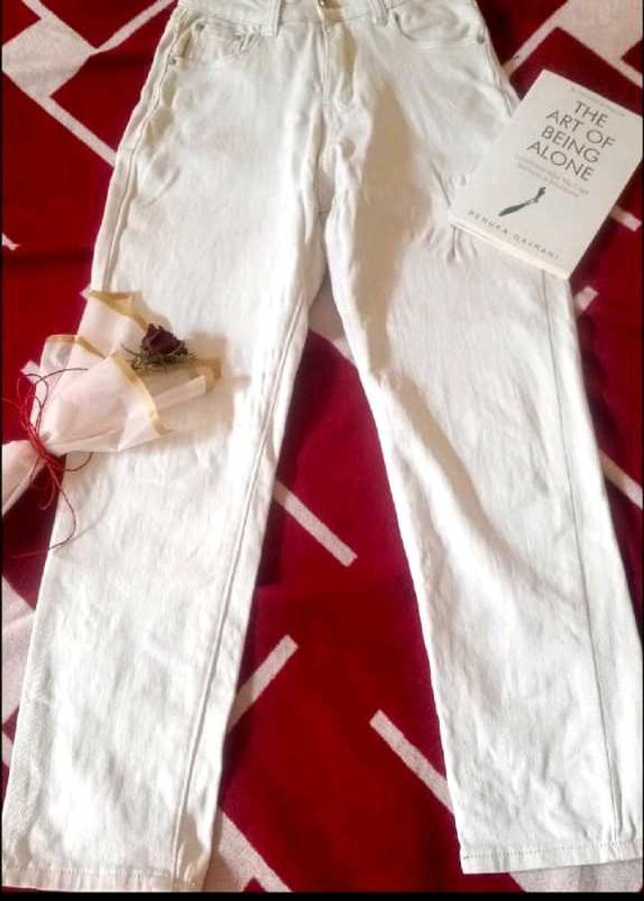 White Straight Leg Jeans