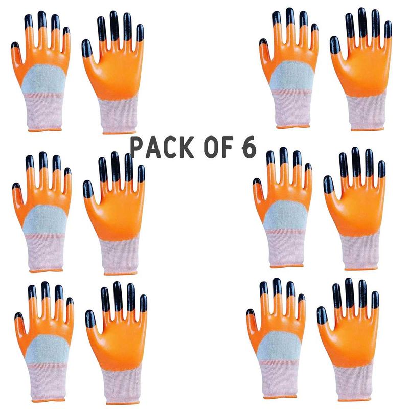 Safety Hand Gloves Orange And Black