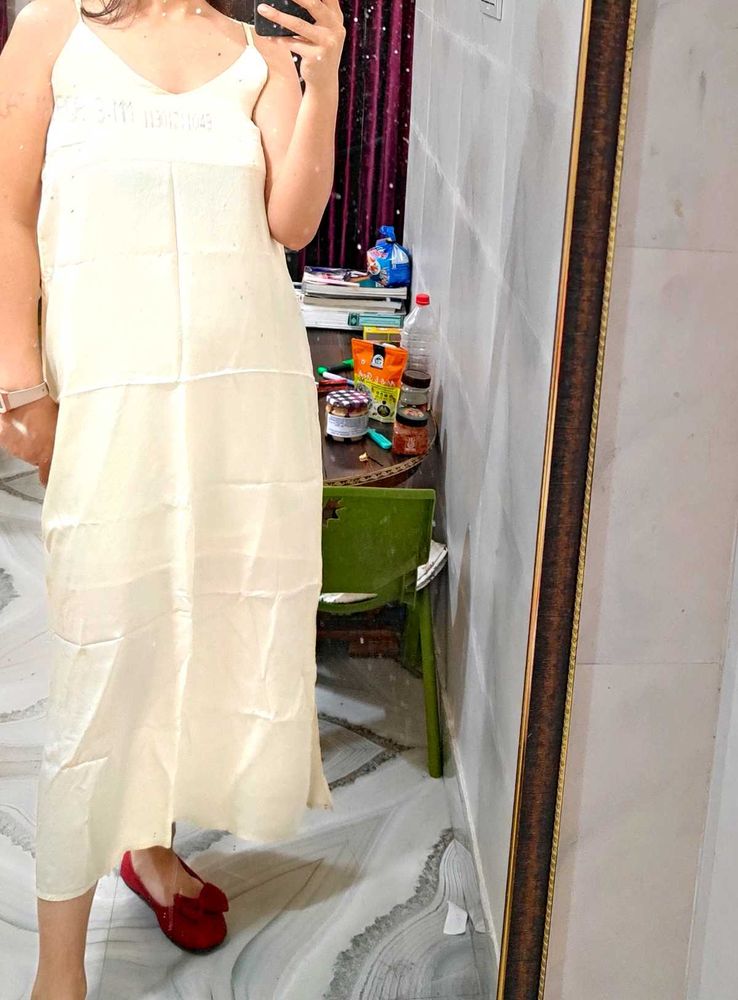 Creamy Korean  Dress