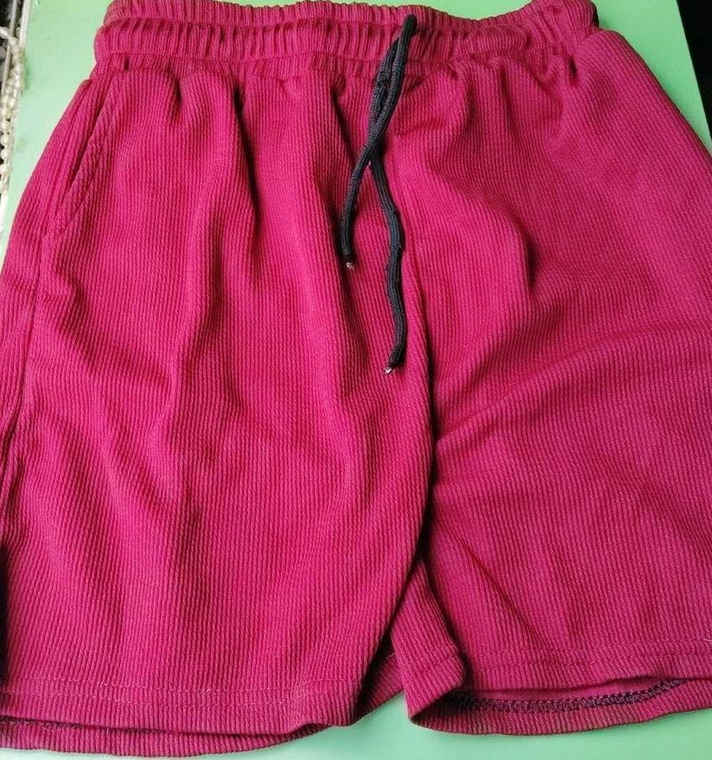 Burgundy Corduroy Shorts