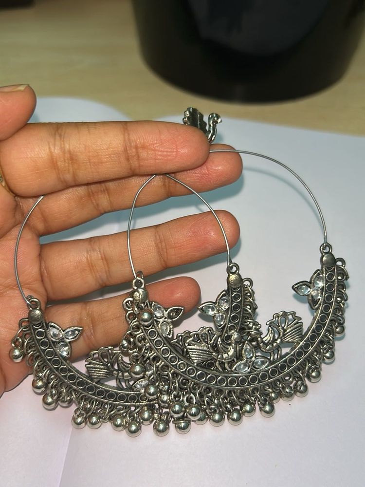 Silver Tone Hoop Earrings