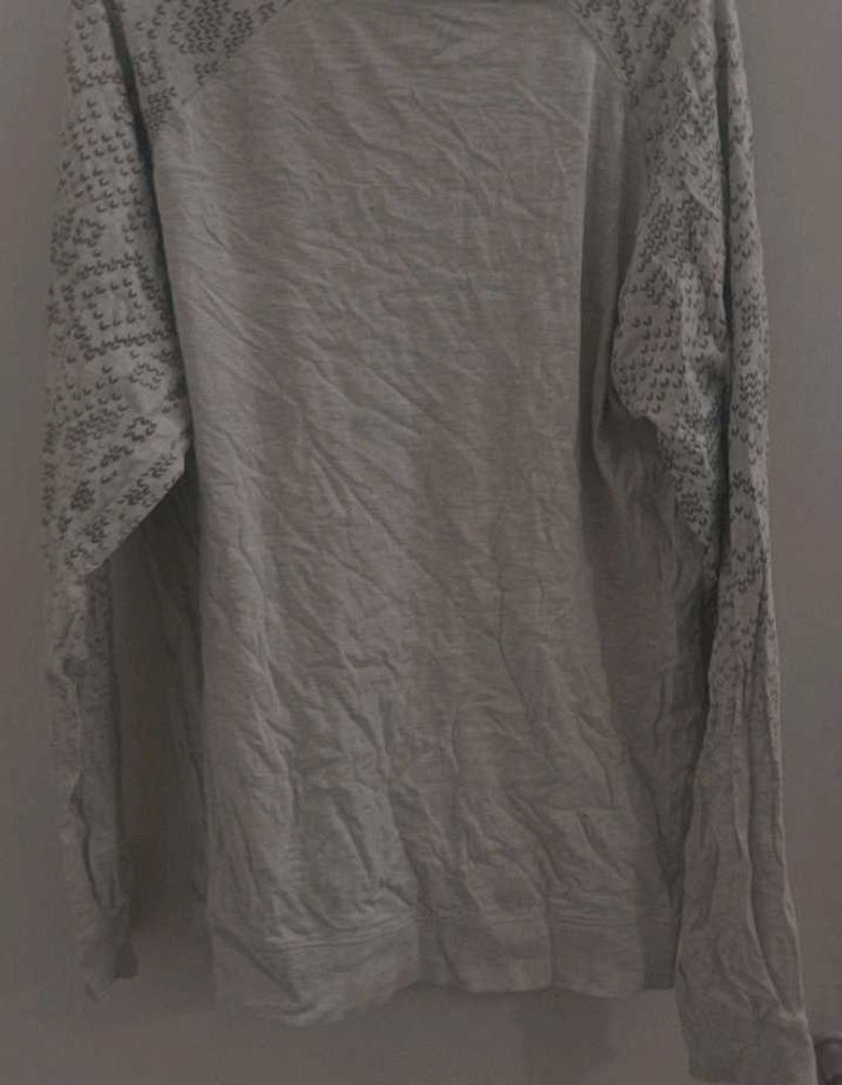 Minimalist Grey Aesthetic Full-Sleeve T-Shirt