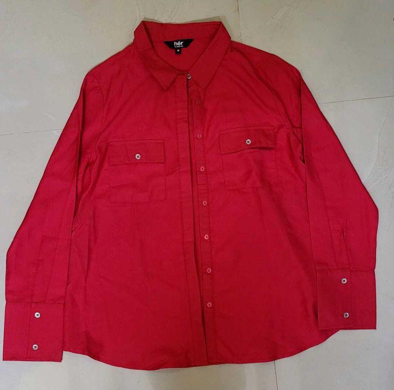 Women Red Formal Shirt
