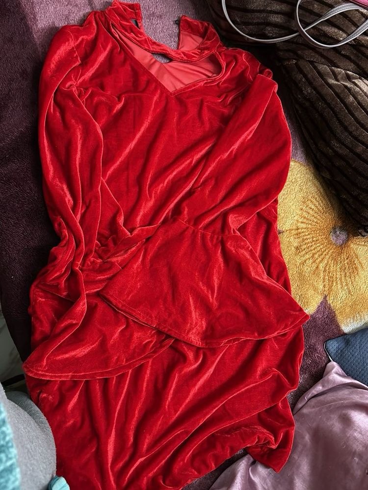 Red Velvet Party Dress
