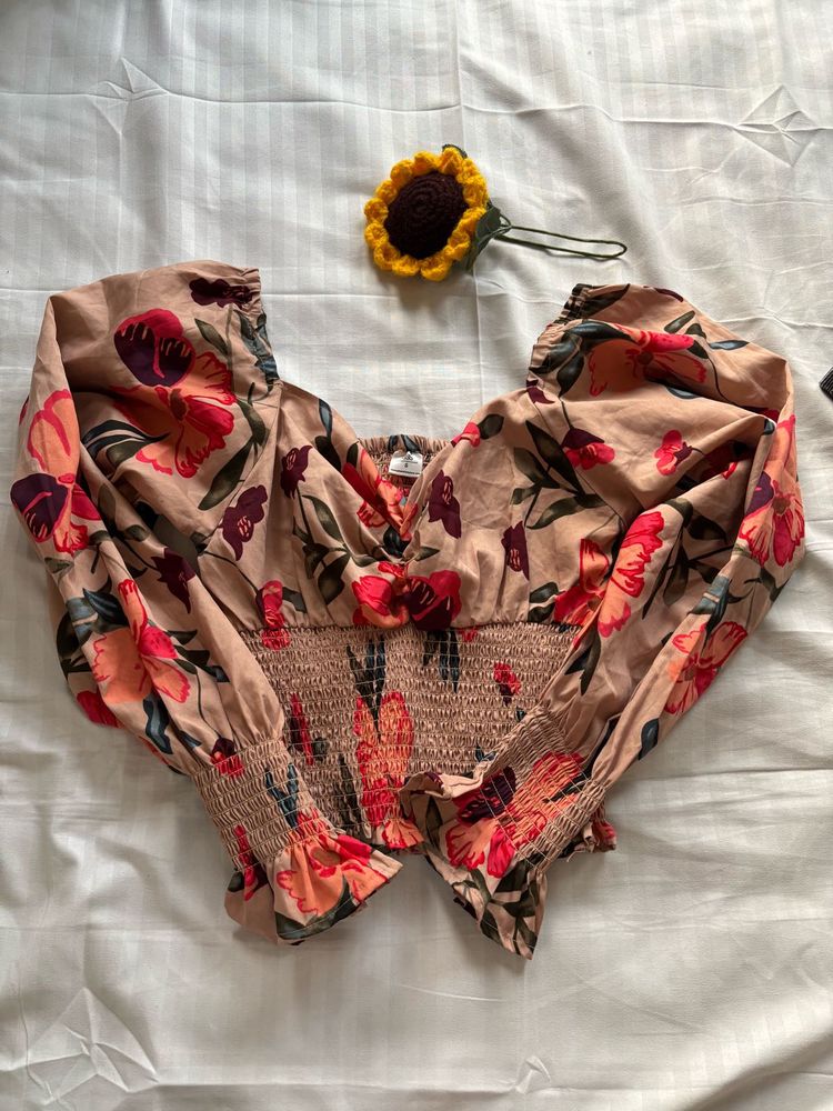 Floral Print Crop Top