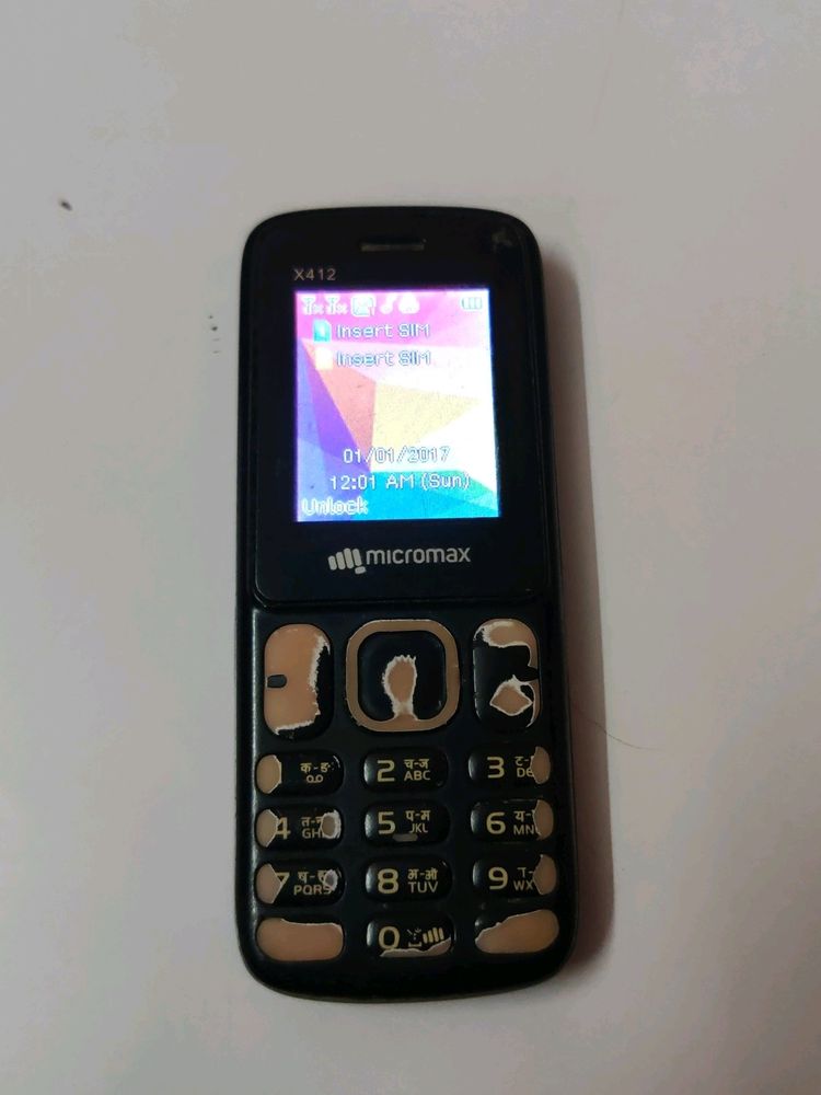 Micromax Keypad Phone working Need Battery