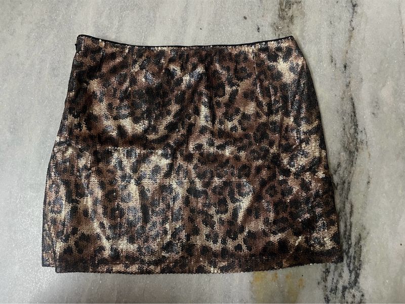vintage y2k sequins cheetah print skirt 🐆