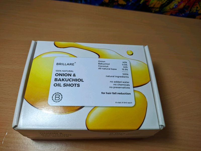 Brillare Onion hair oil shots with bakuchiol &amp; coconut hair oil