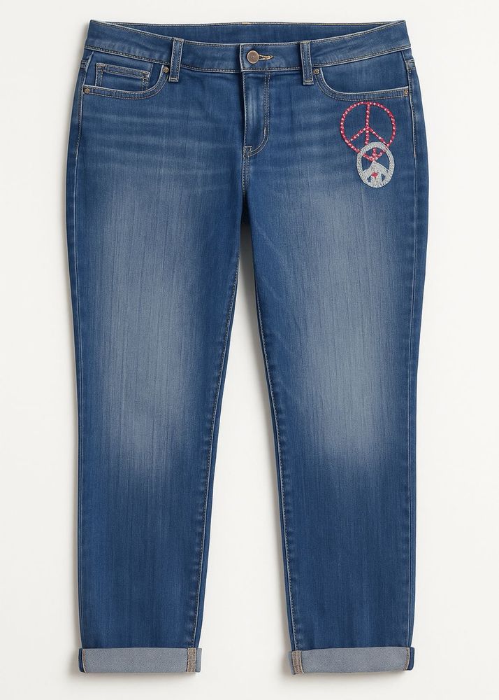 Embroidered Denim Jeans