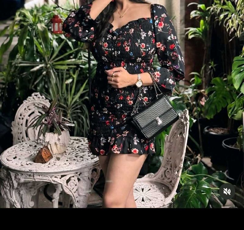 Floral Print Mini Bodycon Dress