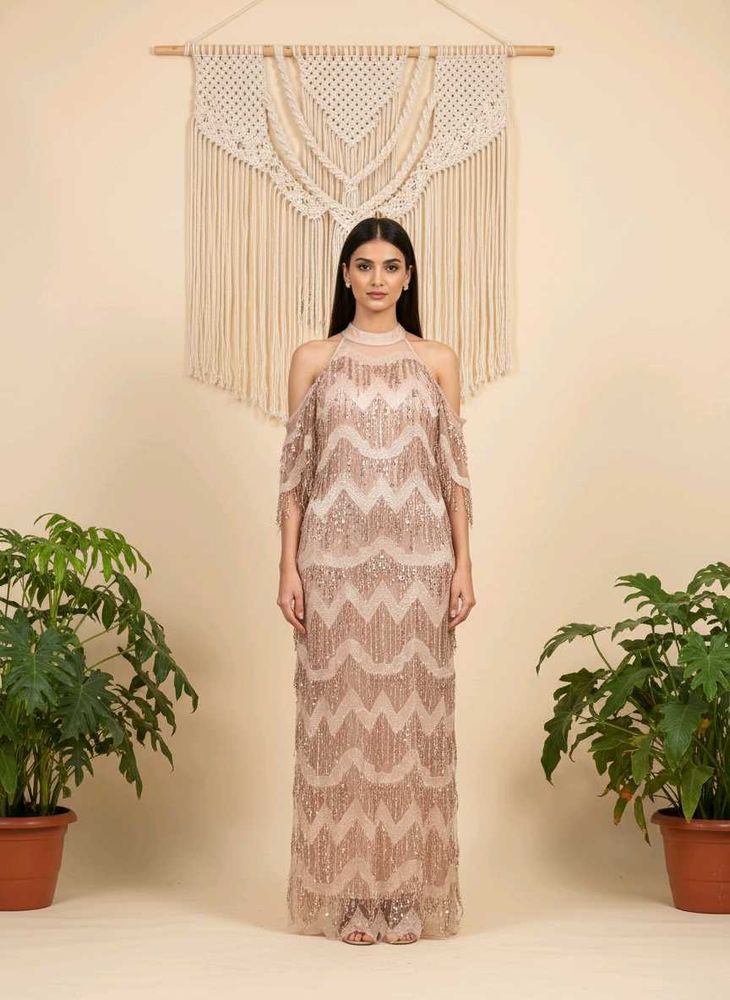 M/ L Sequin Fringe Maxi Dress