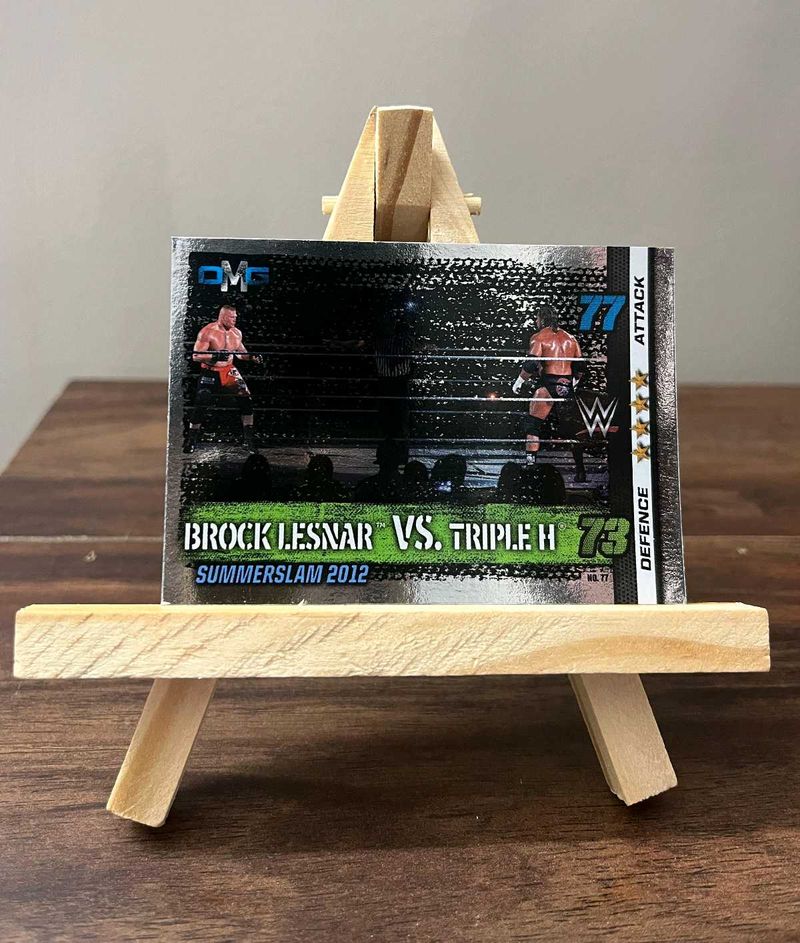 WWE Official Brock Lesnar vs Triple H Holo Card