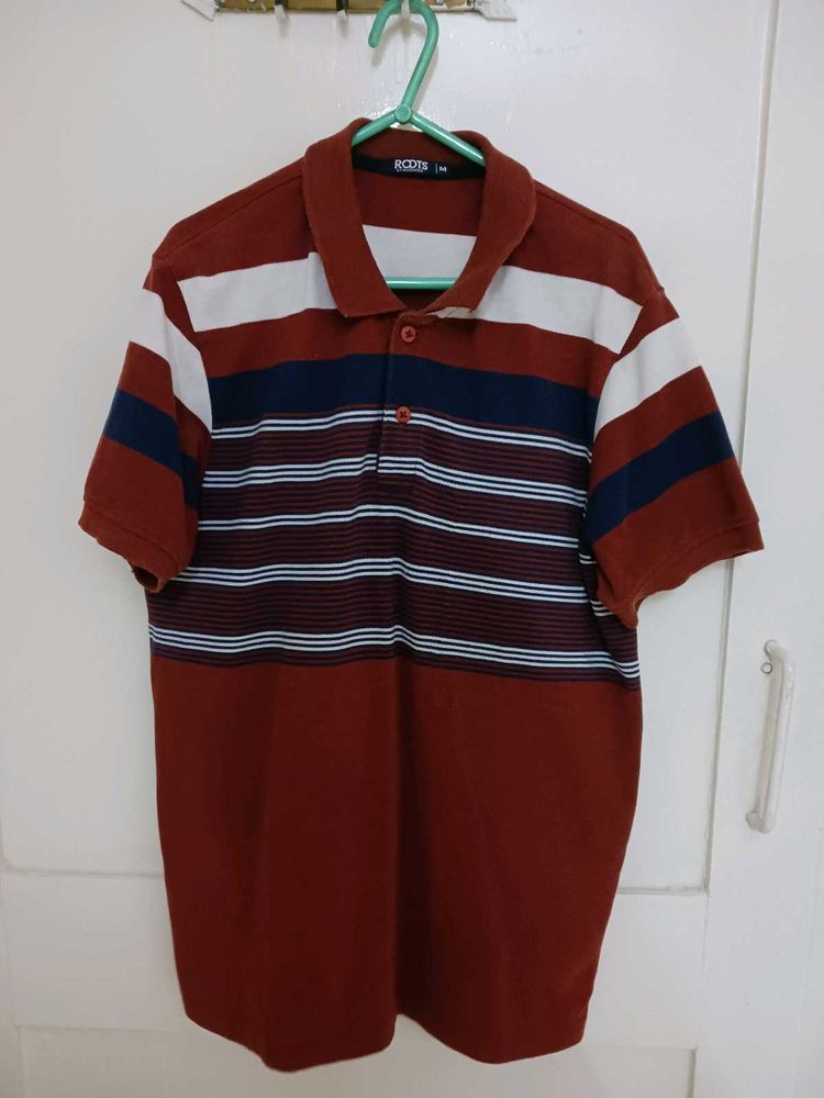 Roots Striped Polo Shirt - Medium