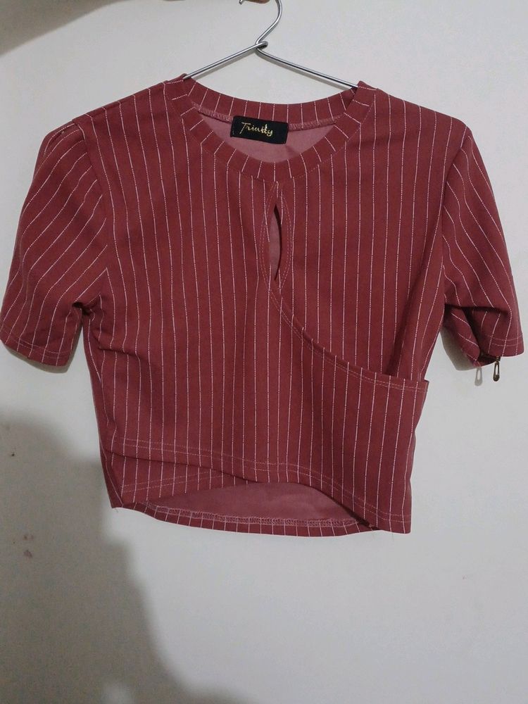 Light Red Crop Top !!