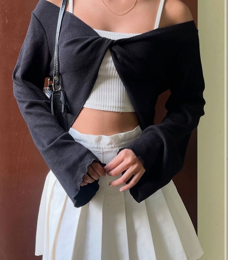 Twist Front Long Sleeve Top