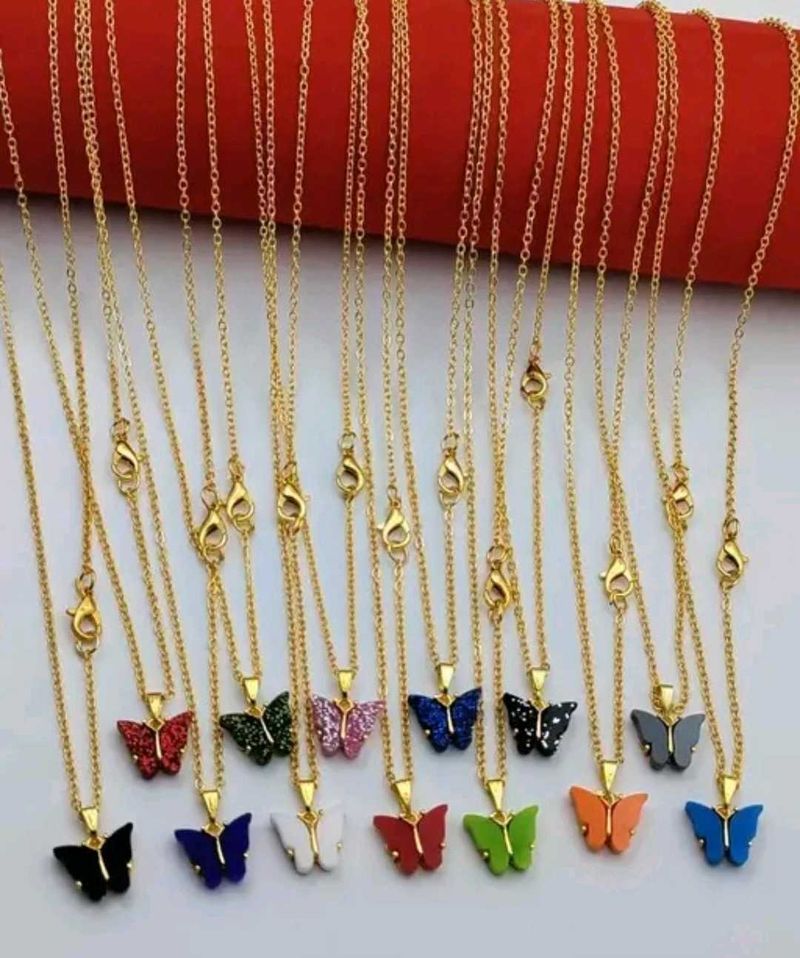 24 Butterflies Pendent With Different Color