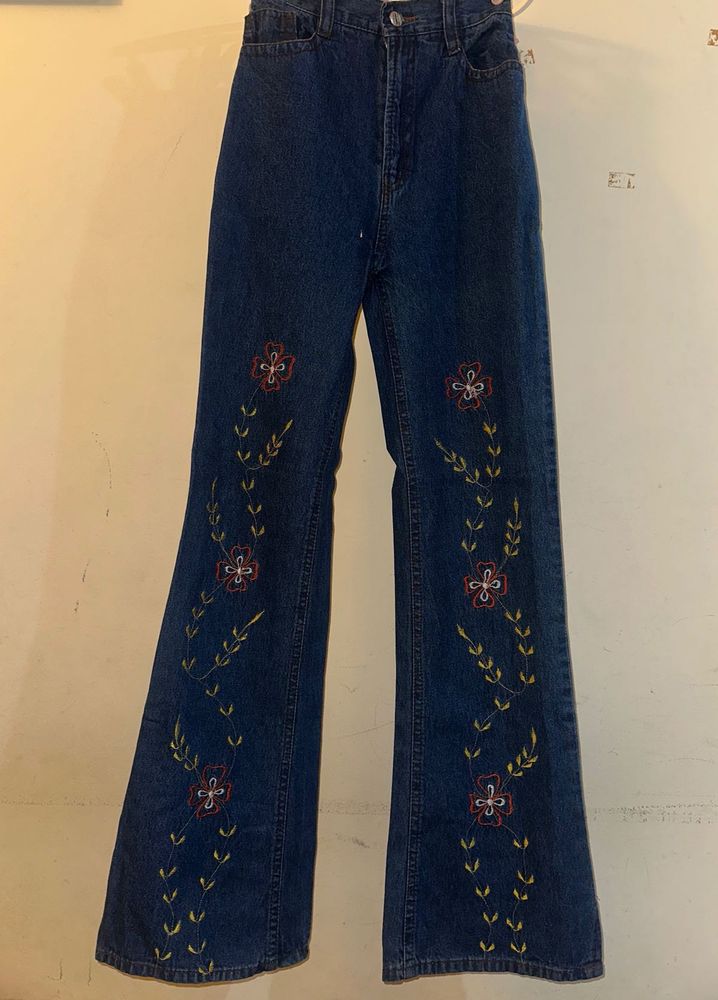 Embroidered Flare Jeans