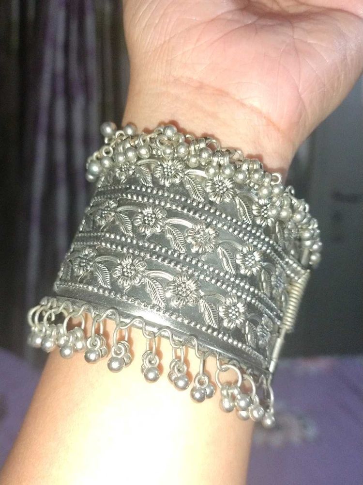 Boho Silver Cuff Bracelet