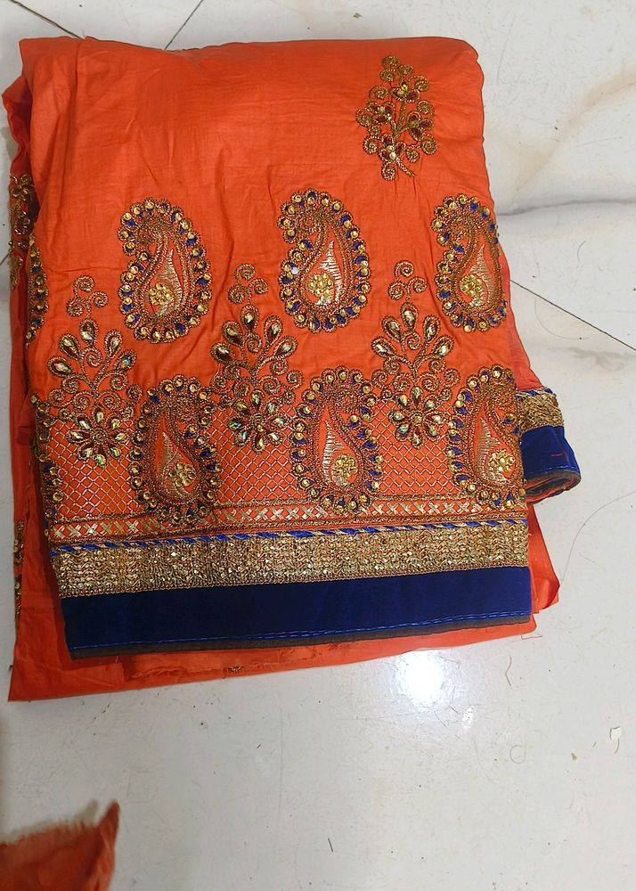 w tCotton Suit With Beautiful Embroidery Part Wear
