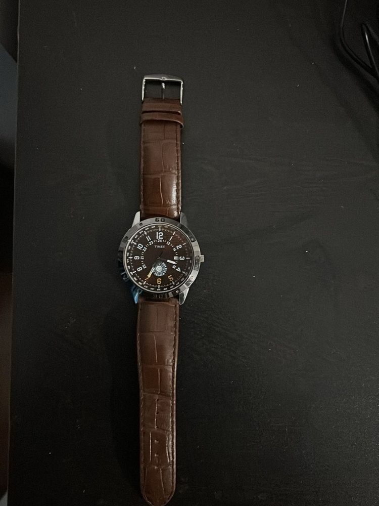 Timex Brown Leather Analogue Watch