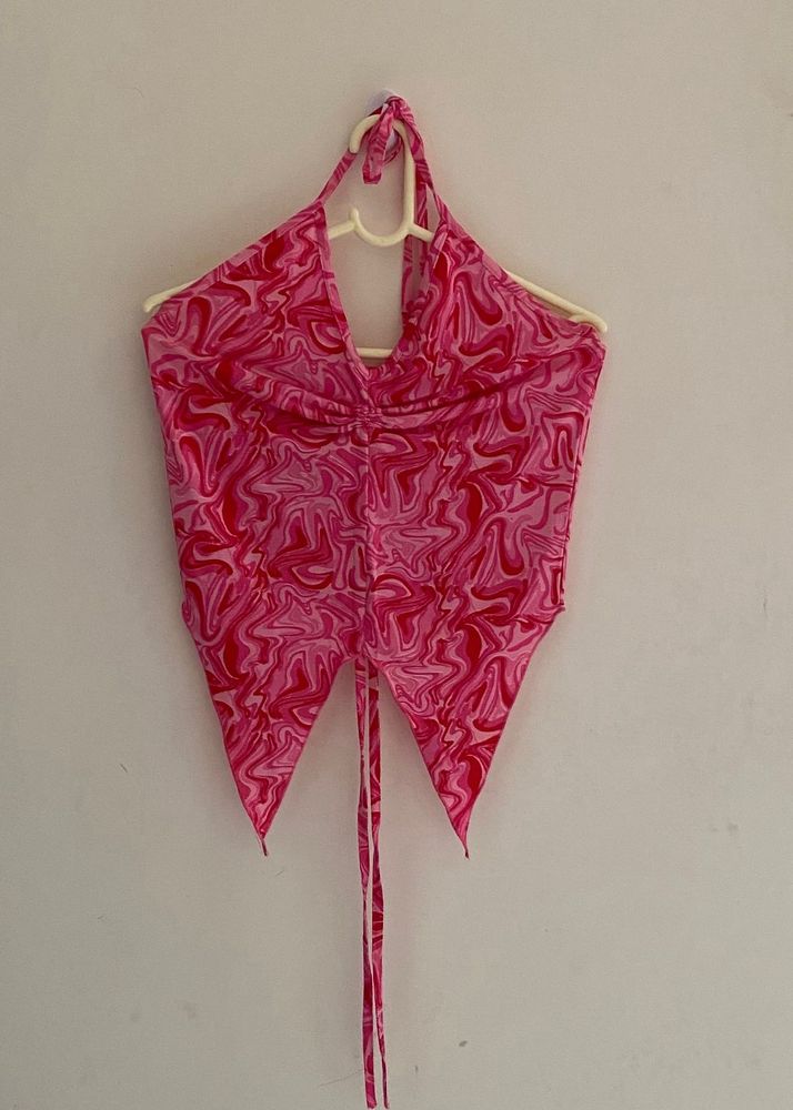 Pink Swirl Halter Top