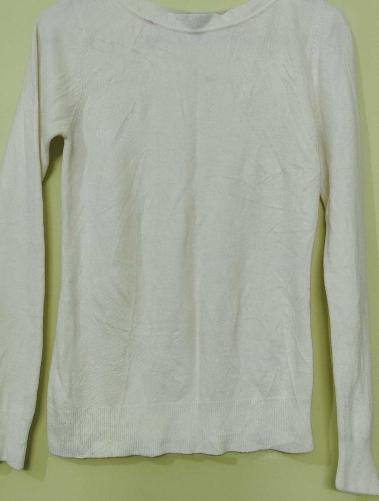 Cream Long Sleeve Top