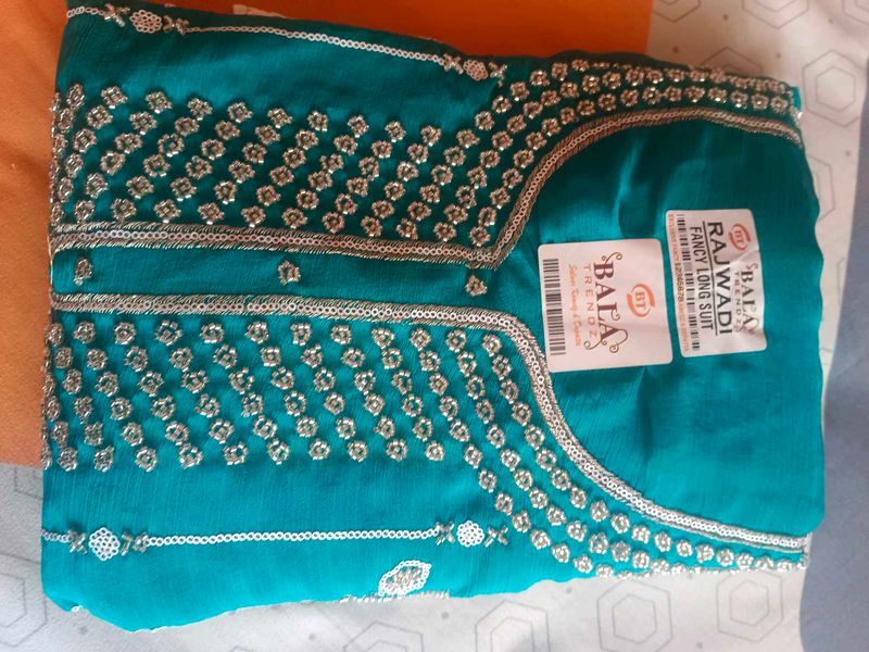 Teal Embroidered Kurta Set