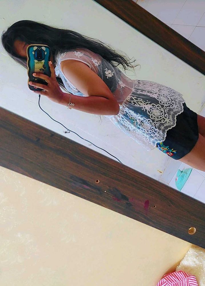 Lace Sheer White Color Top