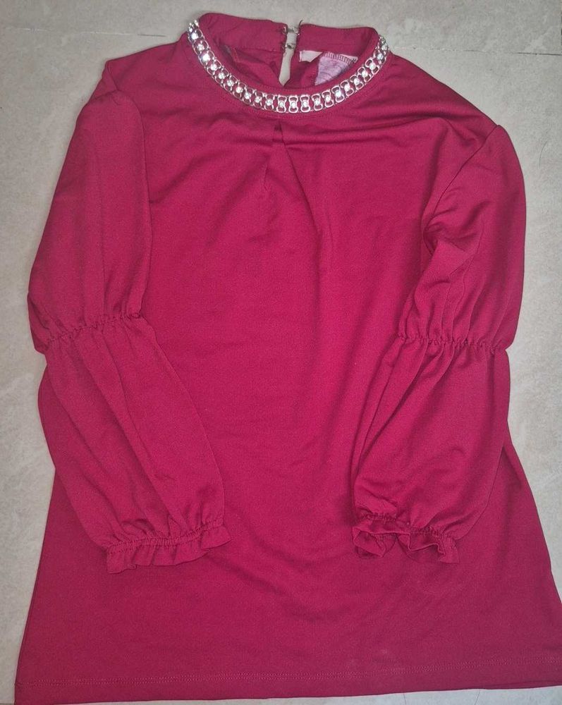 Beautiful Burgundy Embellished Top