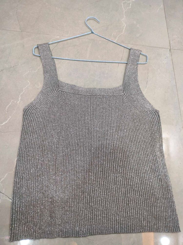 SILVER GREY CROP TOP