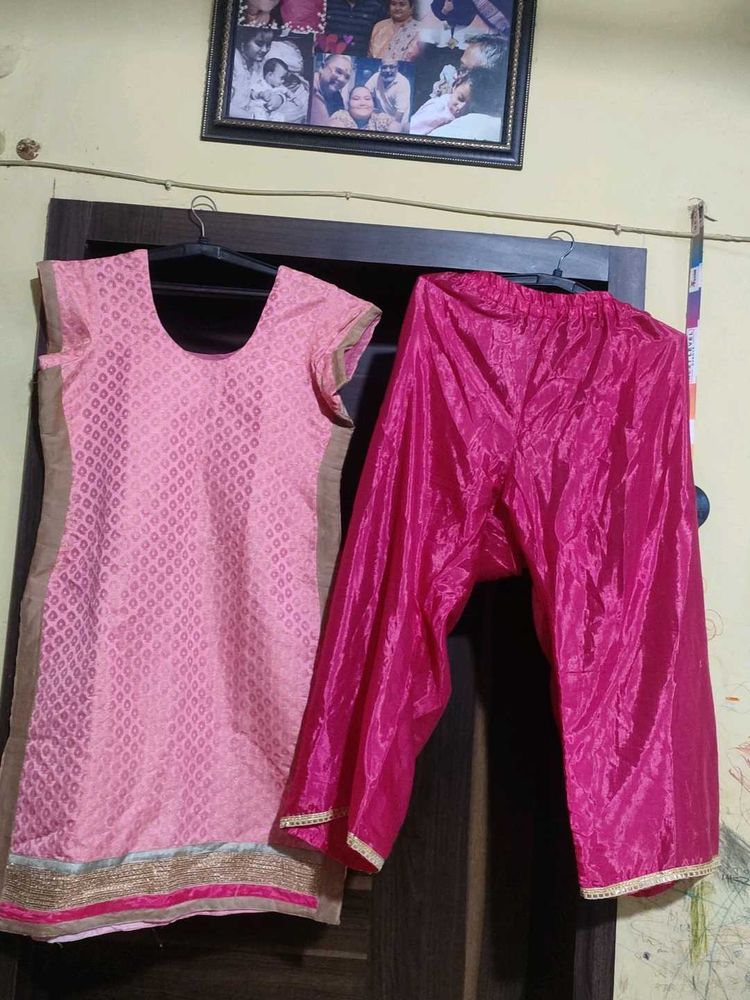 Chanderi Palazzo Kurti Set