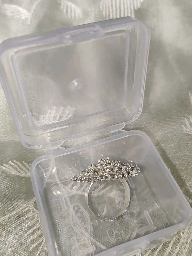 Rhinestone Statement Ring( adjustable Ring )