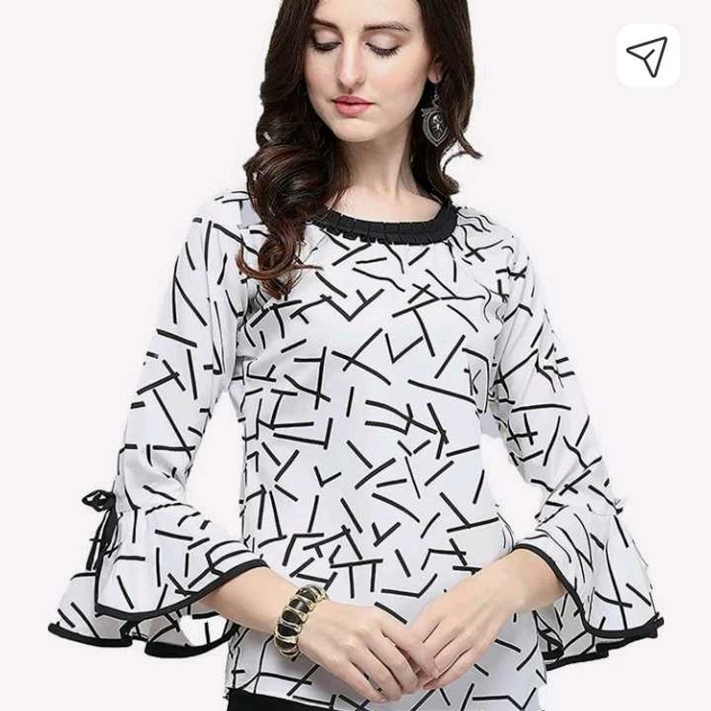 Stylish White Printed Top