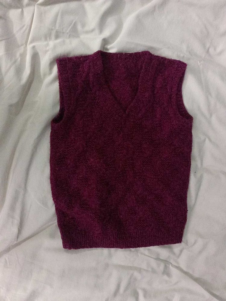 Burgundy Knit Vest
