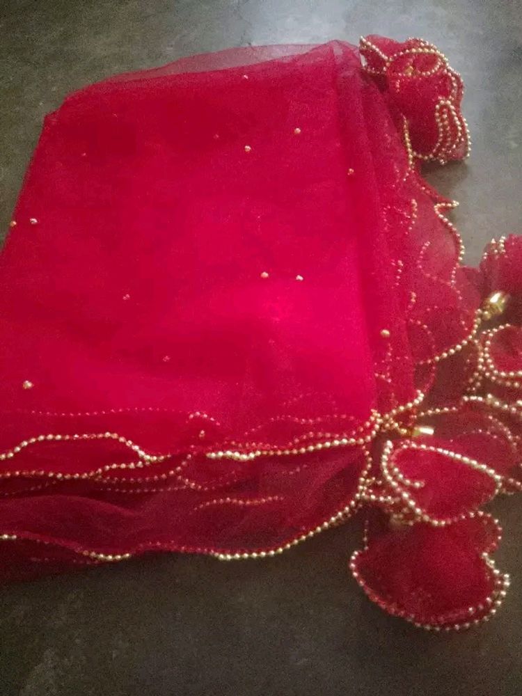 Red Net Duppata
