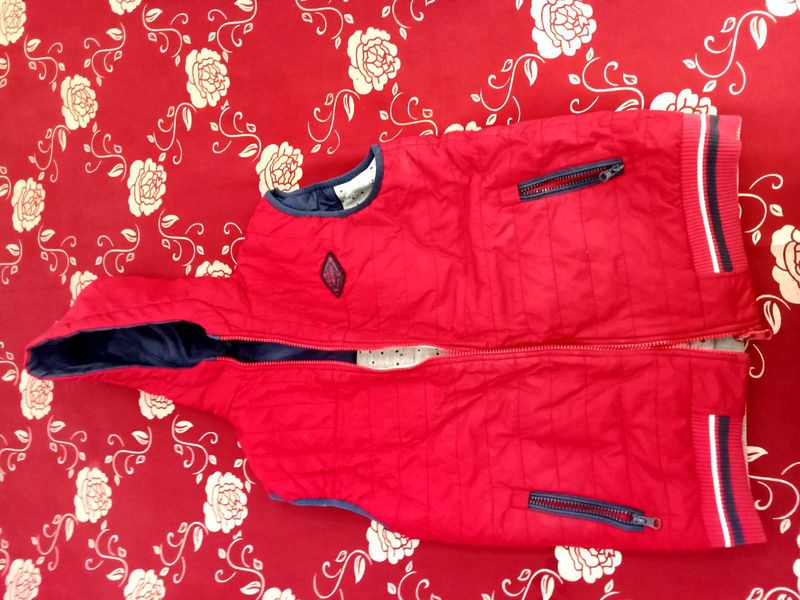 dual jacket in red and blue