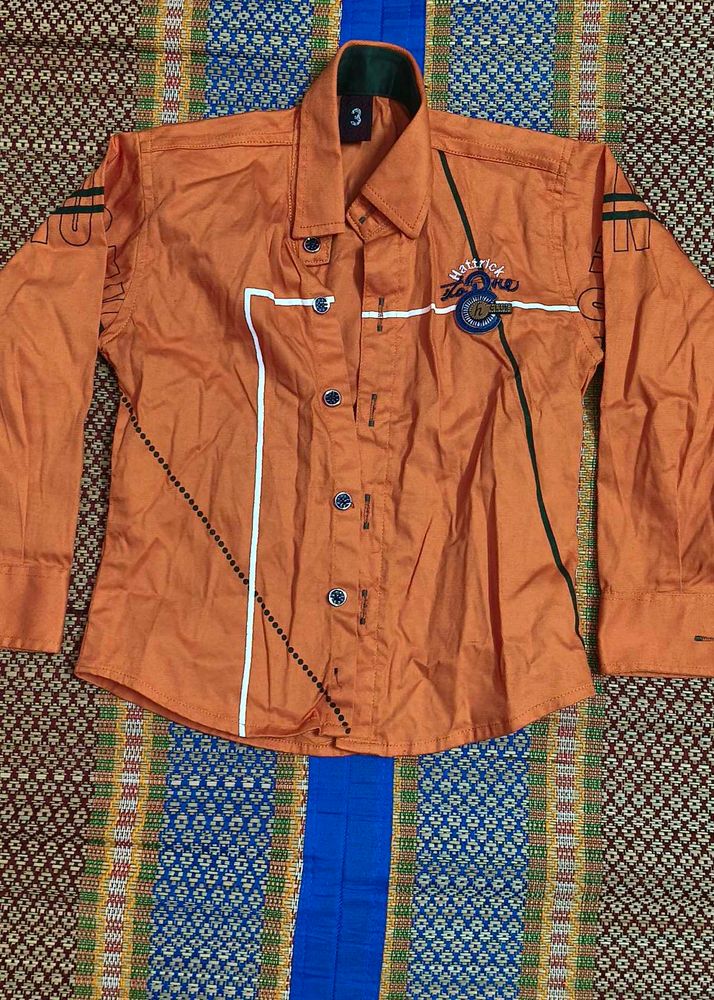 Orange Long Sleeve Shirt With Pant