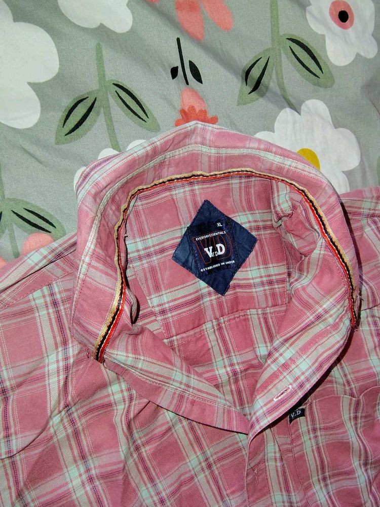 Pink Plaid Boyfriend Shirt