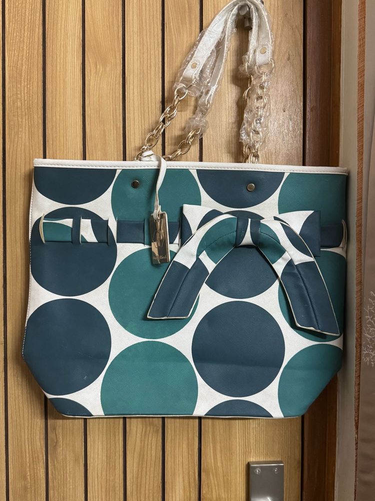 Polka Dot Tote Bag with Bow