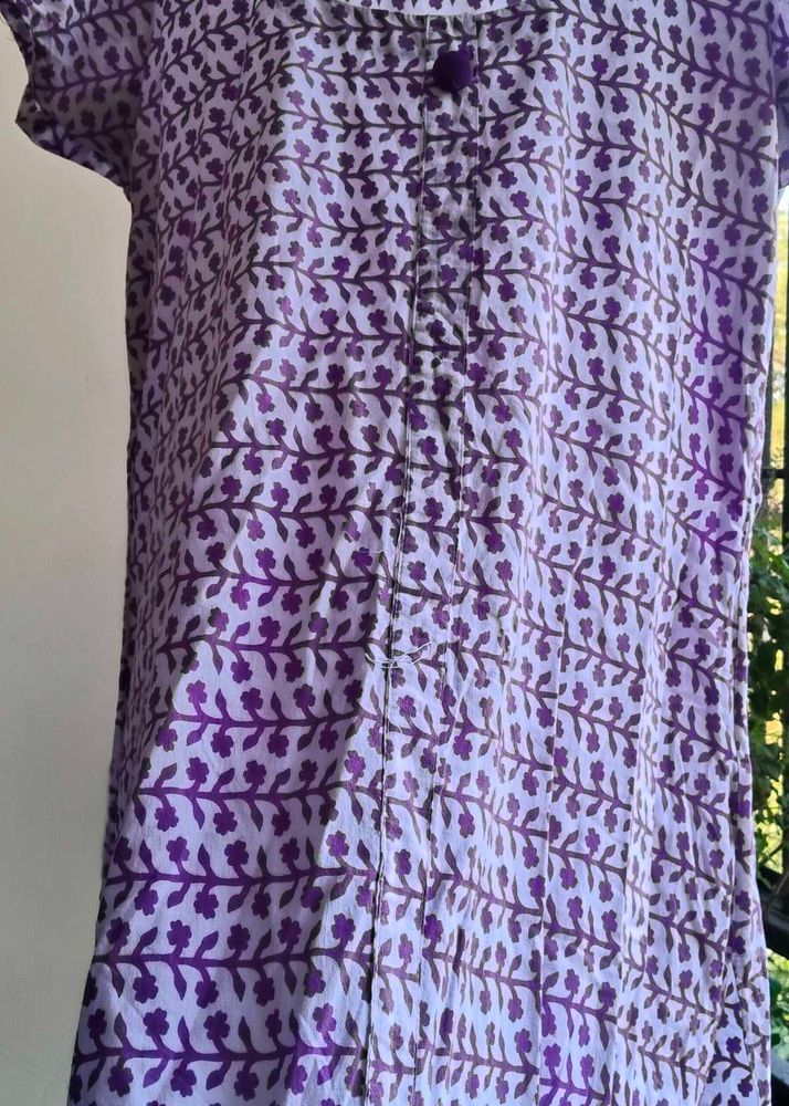 Purple Floral Print kurti