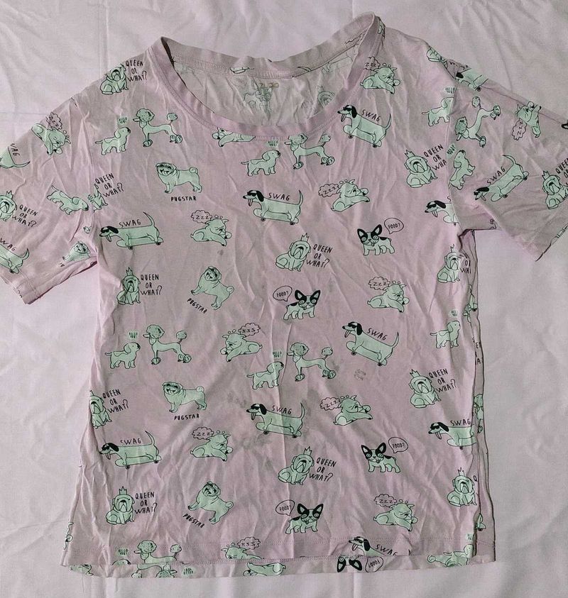 Dog Print Tee - Size Medium
