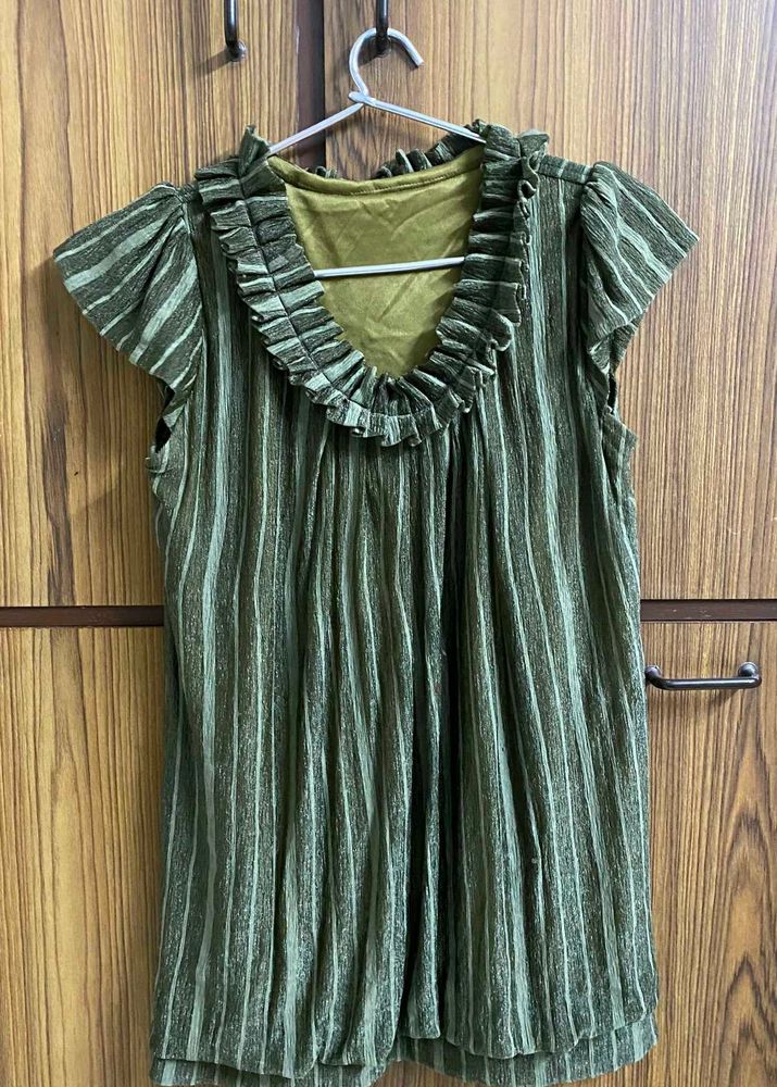 Striped Olive Green Top