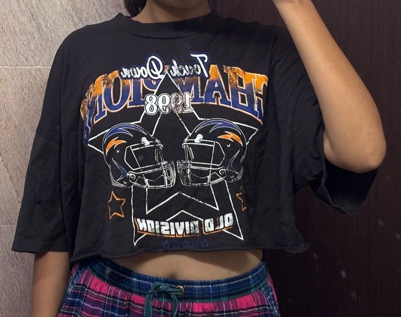 Oversized Cropped Boxy T Shirt