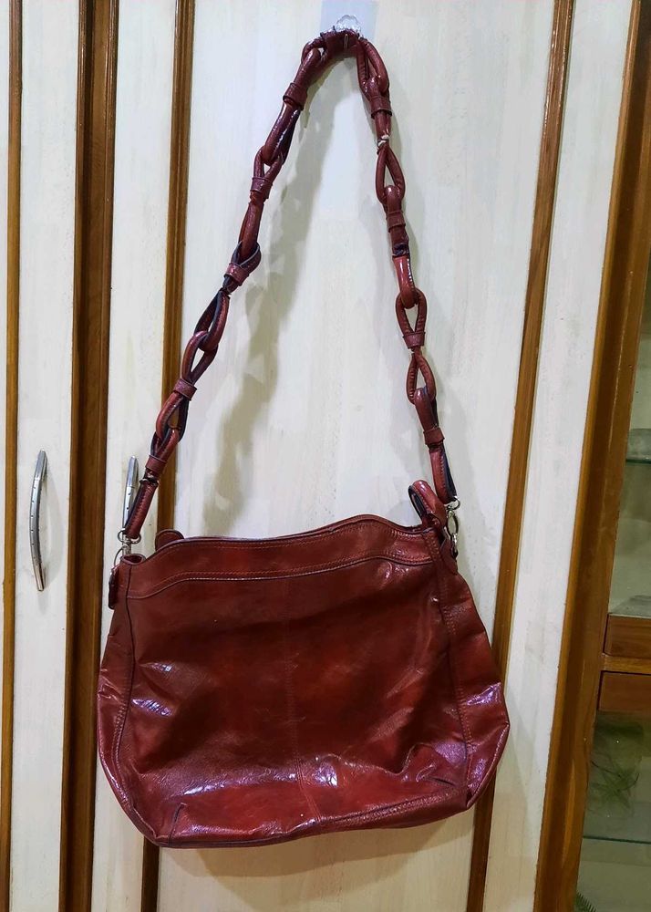 Red Leather Hobo Bag