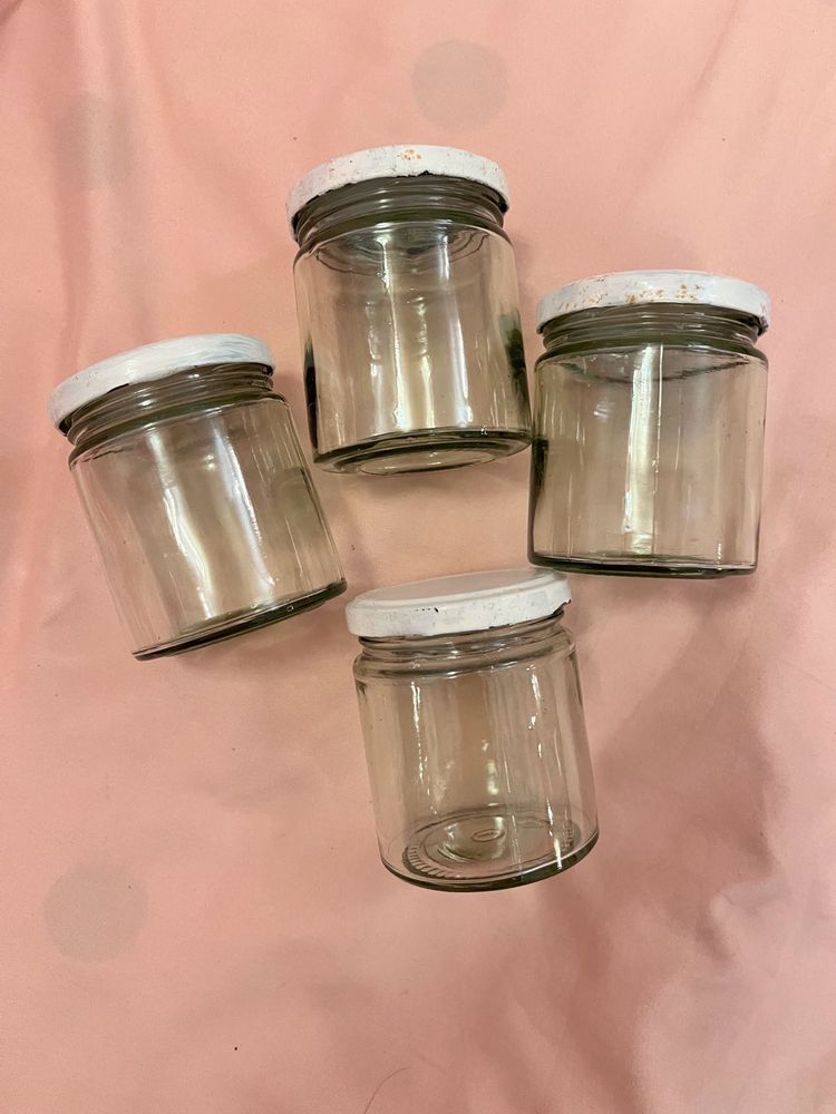 Set Of 4 Glass Mason Jar