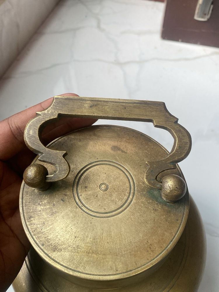Vintage Brass Pot with Handle